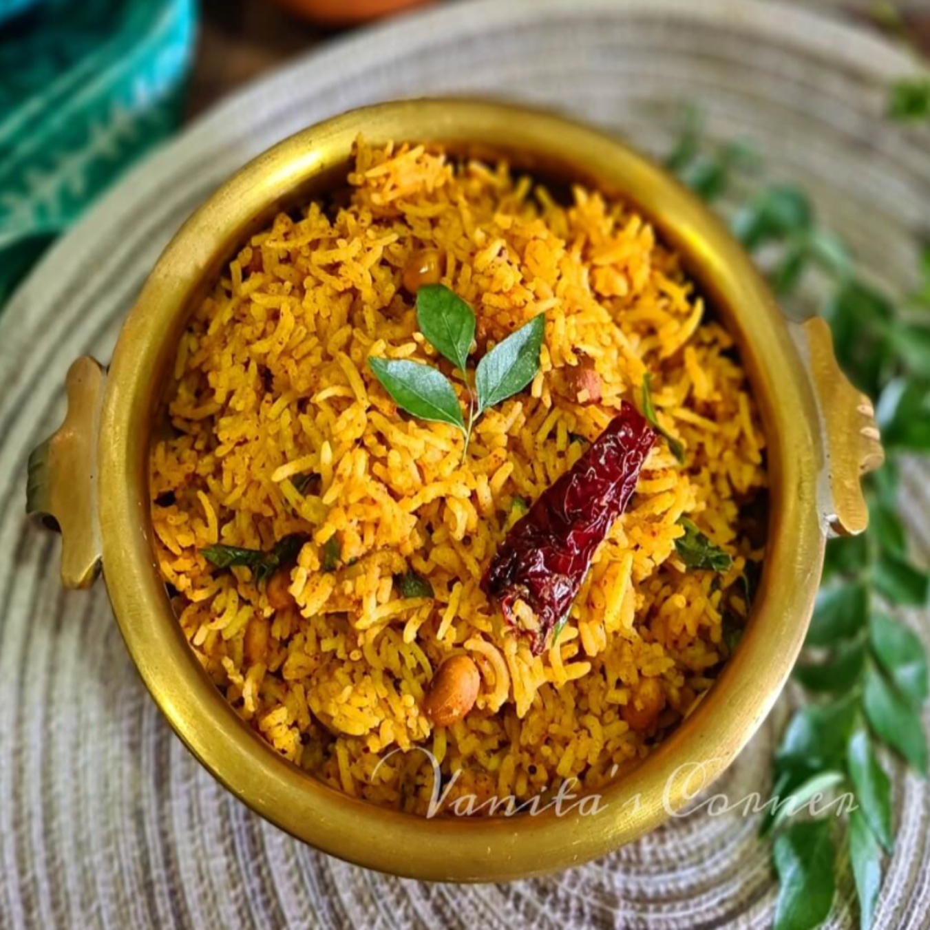 Tamarind Rice Pulihora (Vegan)