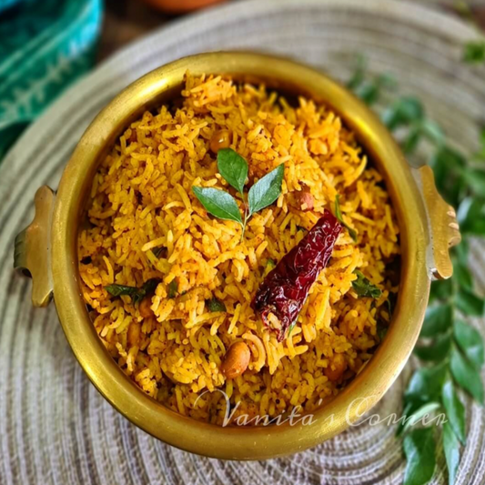 Tamarind Rice Pulihora (Vegan)