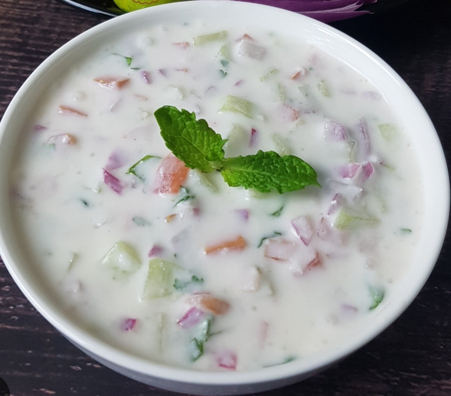 Jackfruit (kathal) biryani with Raita